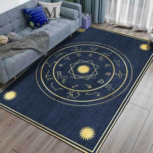 200*300cm Fashionable Modern National Tide Simple Twelve Hours Blue Kitchen Living Room Bedroom Bedside Carpet Floor Mat