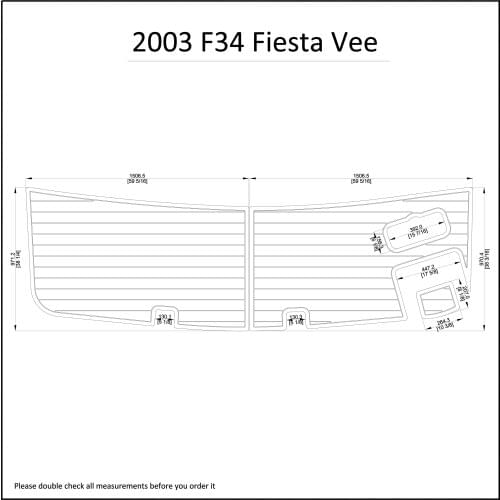 2003 Rinker F34 Fiesta Vee Swim Platform Pads Boat EVA Teak Decking 1/4" 6mm