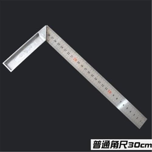 30cm Long Stainless Steel L Square Angle Square Ruler Silver Tone