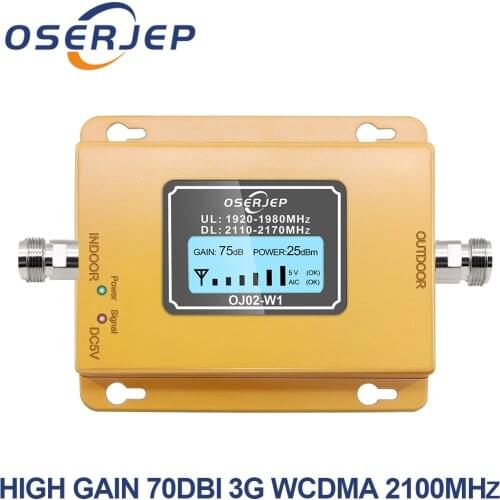 70db 3g 2100 cell phone 2100MHz repeater 2100 MHz Signal Amplifier LCD Mini 3G LTE WCDMA UMTS not include antenna