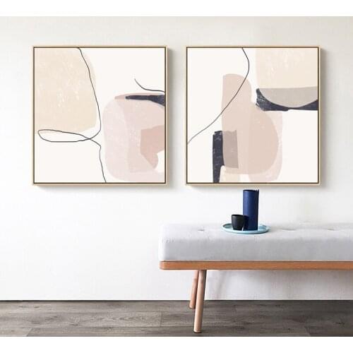 Abstract Beige Marble Geometric Graphics Canvas Paintings Poster Print Wall Art Giclee Artwork for Wall Living Room Home Decor