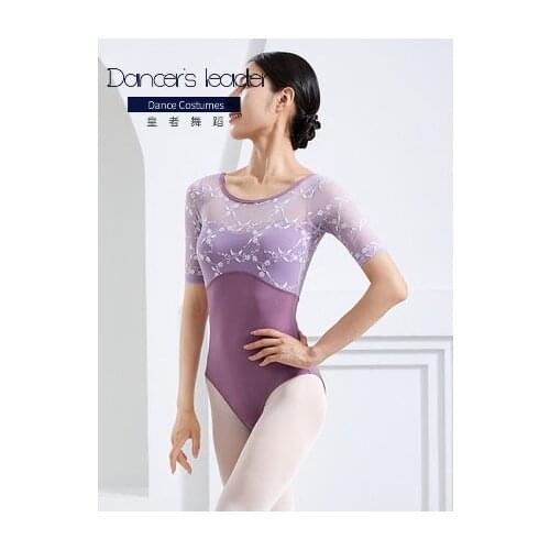 Ballet Leotard for women practice clothes mesh embroidery gymnastics jumpsuit adult aerial yoga practice clothes sexy swimwear