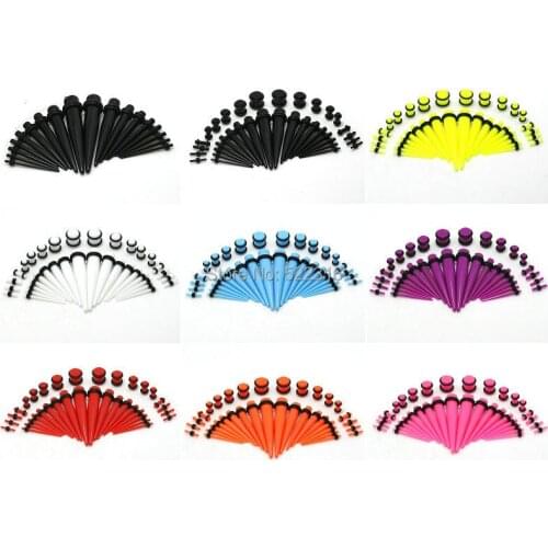 Free shipping 900pcs ear taper kits + 900 pcs ear plugs kits gauges expander stretcher piercings 14G 12G 10G 8G 6G 4G 2G 0G 00G