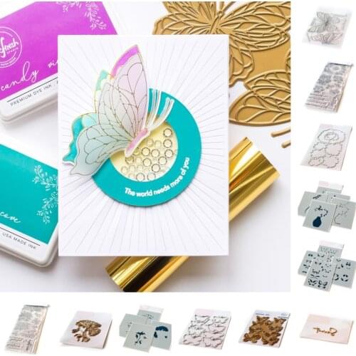 Flower Vase Strawberry Butterfly Die Set Cutting Dies Stamps Stencil Hot Foil Scrapbook Diary Decoration Embossing Make Albums