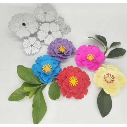 Flowers, 6 in 1, rose flower, rose metal cutting mold, scrapbook, photo frame, photo album decoration, DIY, handmade art