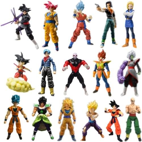 Anime Figure Dragon Ball Z Son Goku Broly Zamasu Android 17 PVC Figurine Jiren Super Saiyan Rose Trunks Vegeta Figma Model Toys