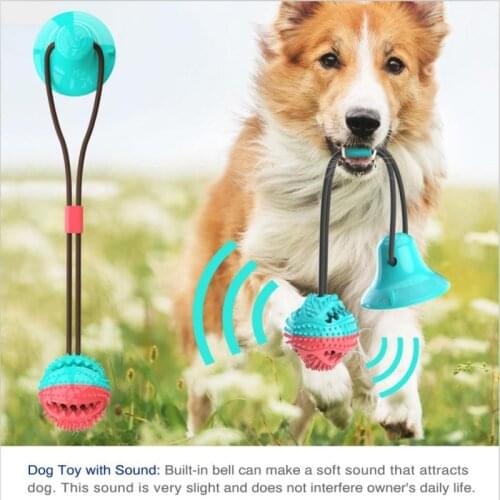 Interactive Pet Molar Bite Dog Toys Rubber Chew Ball Cleaning Teeth Safe Elasticity Soft Puppy Suction Cup Dog Biting Toy