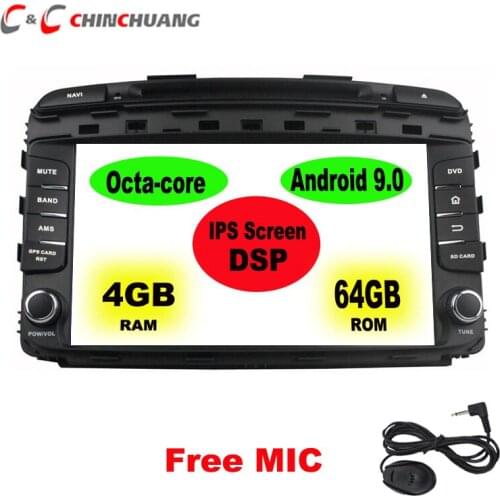IPS DSP 64GB ROM Octa Core Android 9.0 Car DVD Player for Kia Sorento 2015-2017 Radio GPS Glonass DVR, Support DAB+ AHD Camera