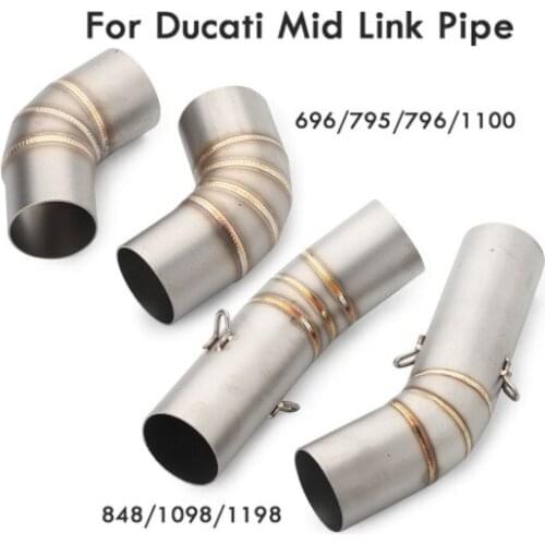 Slip Motorcycle Exhaust Modified Connecting Pipe Link Middle Pipe Stainless Steel Pipe Slip on Mid Tubes for Ducati Monster 696