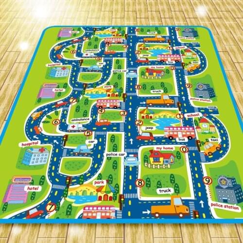 Kids Intellectual Developing Toy Traffic Road Playmat Baby Crawling Floor Pad Folding Moistureproof Baby Game Picnic Pad