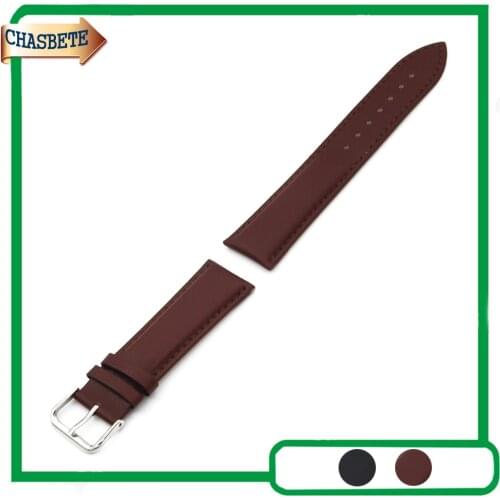Leather Watch Band for Patek Philippe Blancpain 18mm 20mm 22mm 24mm Men Women Belt Wrist Strap Loop Bracelet Black Brown + Pin