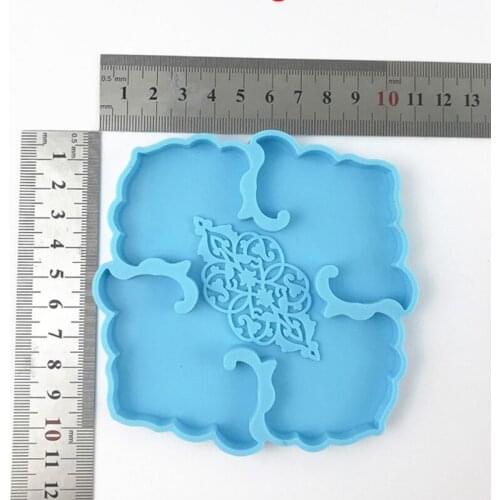 Square Hollow Coaster Epoxy Resin Mold Cup Mat Silicone Mould DIY Crafts Home Decorations Casting Tool