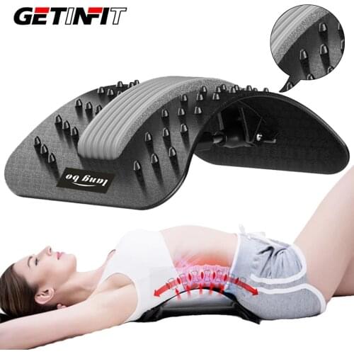 Getinfit Back Massager Stretcher Spine Stretch Relaxation Spine Magnet Therapy Pain Relief Corrector Back Stretch Equipment
