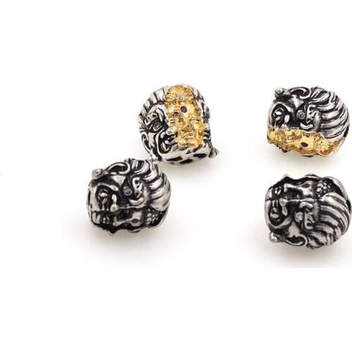 Copper Buddha and Devil Design Spacer Beads For Bracelets Necklaces Jewelry Making Accessories 11.7x10.8x9.6MM