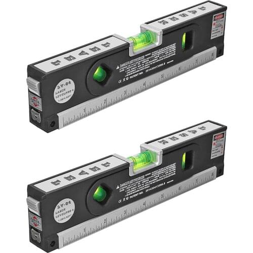 LV04 Multi-purpose Laser Level with 1.5m Tape Measure Horizontal Vertical Aligner Bubbles Ruler Measuring Instrument Tools