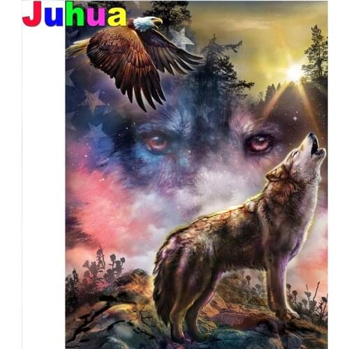 Diy 5D Wolf Eye Eagle Full Diamond Painting cross stitch kits art Northern Europe High Quality Animal 3D paint by diamond Art