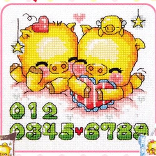 SO447 DIY Mini Cartoon Packages Craft Stich Cross Stitch Cotton Fabric Needlework Embroidery Crafts Counted Cross-Stitching Kits