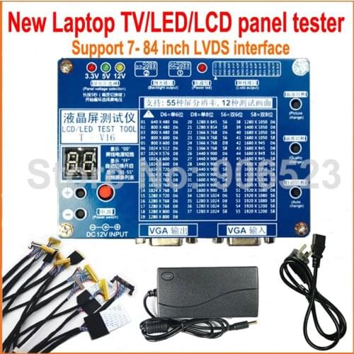 New upgrade Laptop TV/LCD/LED TEST TOOL KIT SET LCD panel tester Support 7 -84 Inch LVDS interface 14/Screen line Free shipping