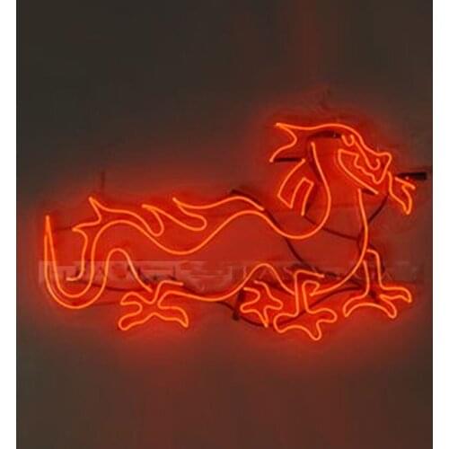 Neon Sign For dragon Chinese red Glass Tube east Commercial shop Lamp resterant advertise custom DESIGN Impact Attract light