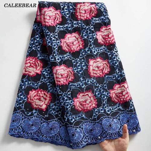Latest African Cotton Lace Fabric 2021 High Quality Swiss Voile Lace In Switzerland French Nigerian Embroidery Lace 5Yards S2290