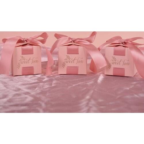 New Square Chocolate Gift Bag Wedding Favors Candy Box Christmas Sweet Chocolate Boxes Baby Shower Birthday Party Decoration