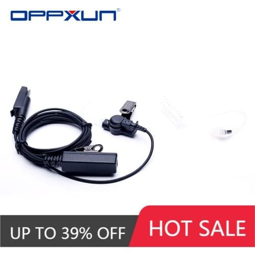 OPPXUN Long Big PTT Air Tube Headphone For Motorola GP328Plus GP338Plus GP344 GP388 GL2000 EX500etc Walkie Talkie