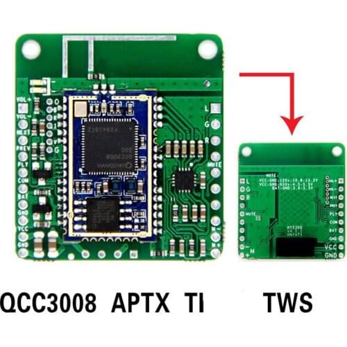 QCC3008 TWS Audio Car Bluetooth-Compatible Receiver Board APTXLL Lossless Music Hifi Bluetooth-Compatible 5.0 Receiver Board