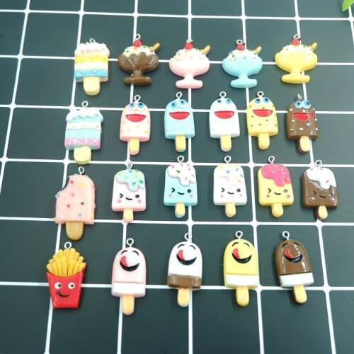 Ice Cream Flat back Resin Charms Pendants for decoration bracelets necklace earring key chain Jewelry Making