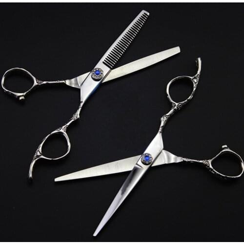 Professional japan 440c steel 6 '' Plum Gem hair scissors cutting barber makas hair salon thinning shears hairdressing scissors