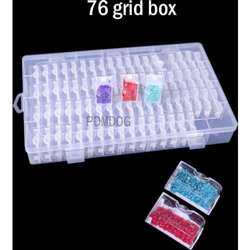 76/60 Bottles Box Transparent Container Case Diamond Painting Accessories Diamond Embroidery Beads Storage Box Organizer Tools