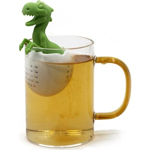 Silicone Dinosaur Tea Infuser Cup Mug Hanging Tea Leak for Kids Home Kitchen Accessories