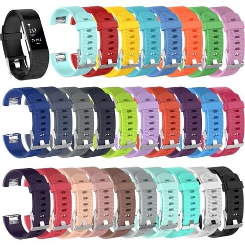 28 colors Replacement Watch strap for fitbit charge 2 band Silicone Sport bracelet belt replacement wristband small large