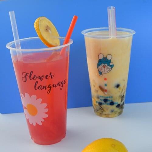 20PCS 17oz Disposable Transparent Plastic Cup Drinking Cup PP Material Safe Milkshake Juice Smoothie Cold Drink Party Commercial