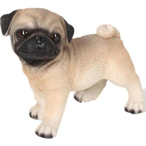 Pug Dog Decoration Resin Model Small Animal Birthday Gift High Simulation Realistic Delicate And Smooth Feel 2021 Hot