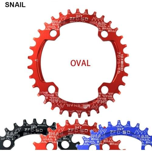 SNAIL 104BCD 32T/34T/36T Oval Ultralight A7075-T651 Chainwheel MTB Road Bicycle Crankset Tooth Plate
