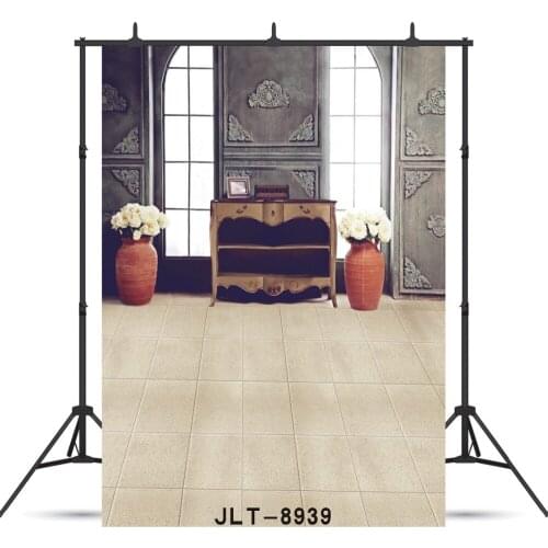 Vintage Room Box Window Floor Vinyl Photographic Background For Child Baby New Born Shower Portrait Backdrop Photocall Studio