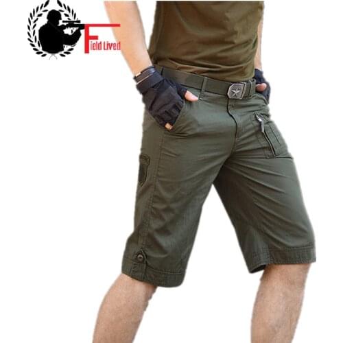Military Short Pants Men Uniform Clothing Camouflage Hot Bermuda Cotton Summer Multi Pocket Cargo Shorts Male Army Style Green