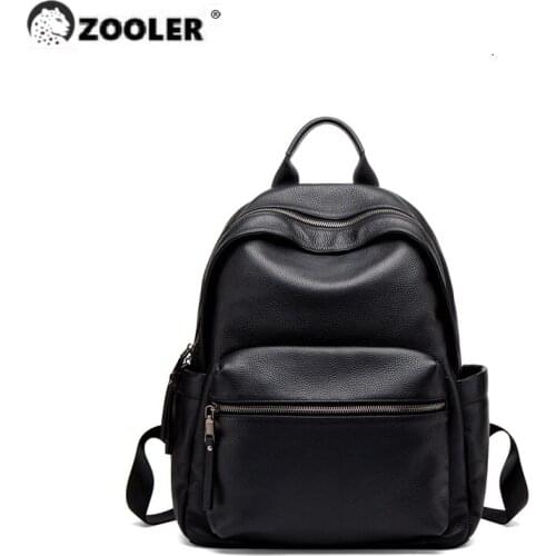 ZOOLER Female Backpack Genuine Leather Backpack Womens Bag Wild Fashion Simple Backpack Large Travel Bag Designer Purses #SC895
