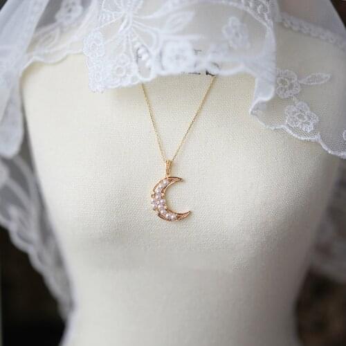 Anime Sailor Cosplay Props 925 Sterling Silver Jewelry Moon Shape Necklace Pendant Women Choker Necklace Girl Birthday Gift