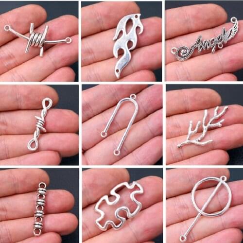 1 Pack Popular Silver Plated Alloy Connectors Retro Bracelet Necklace Metal Accessories DIY Charms For Jewelry Crafts Findings