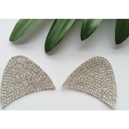 2pcs Artificial Crystal Applique Iron-on Rhinestone Beaded Patches For Clothes Bag Fashion Sticker Diy Craft Repair Decoration