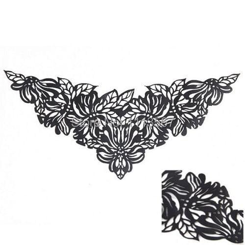 30piece Black Hollow Flower Iron On Hotfix Patch PU Leather Embellishment Applique Sewing on Garment Bag Accessories TH3
