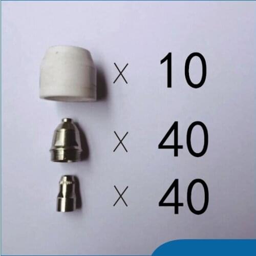 90pcs/set P80 Electrode Tips Nozzle Shield Cup for P-80 Plasma Cutter Torch Consumables 80-100A Welding Soldering Tool