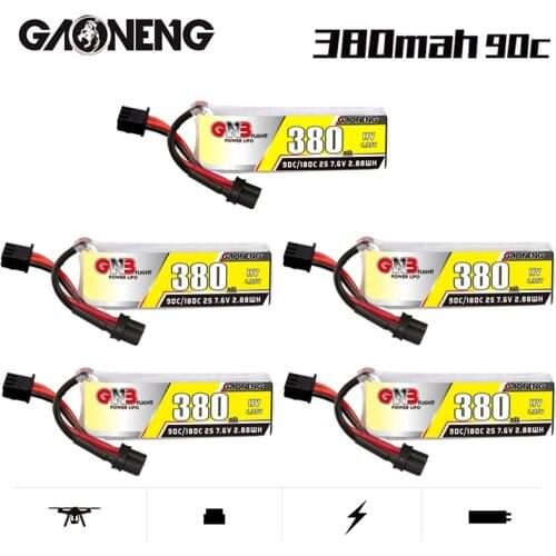 1/2/3/5/10PCS 7.6V Gaoneng GNB 2S HV 380mah 90C/180C Lipo battery with XT30 Plug for BETAFPV Beta75X 2S Beta65X 2S Whoop Drone