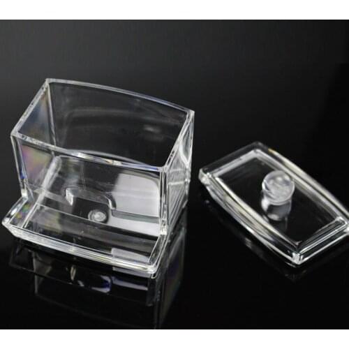 Acrylic Makeup Organizer Cotton Pads Aquare Container Cotton Swab Sticks Make Up Cosmetic Organizer Plastic Cotton Storage Boxes
