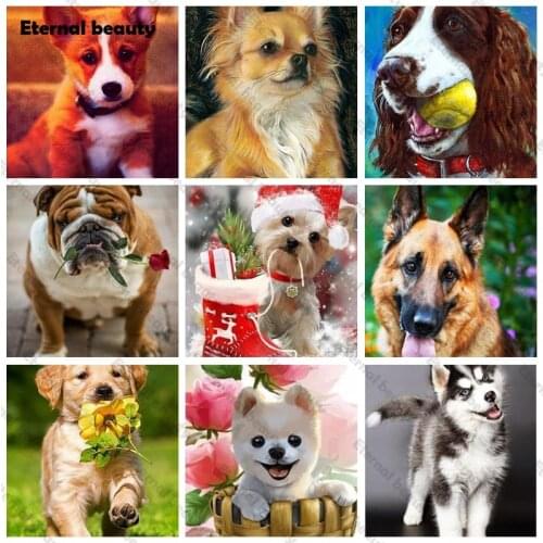 Diamond Painting Dog Heaven Full Square Drill 5D Diy Diamond Embroidery Mosaic Wall Art Home Decoration Dor Pet Lovers Artwork