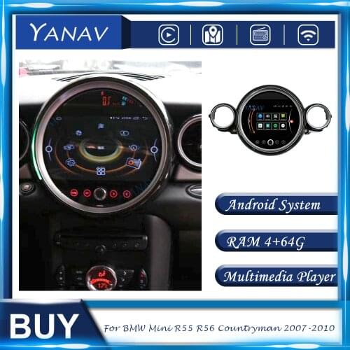 Car Radio Android For BMW Mini R55 R56 Countryman 2007-2010 GPS Navigation Stereo Receive Multimedia MP3 DVD Player with Carplay