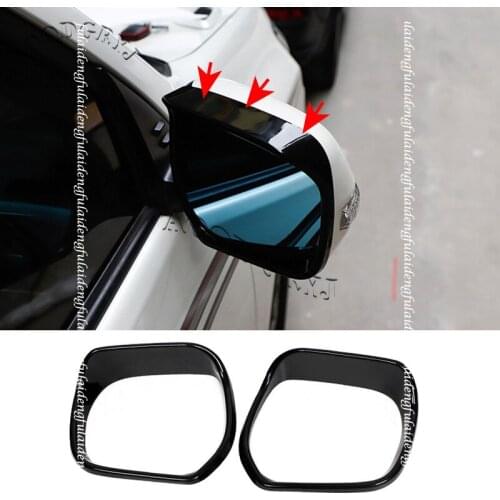 For Toyota Land Cruiser Prado FJ150 2010-2020 Glossy black Rearview Side Mirror Rain Eyebrow Trim Car Styling Accessories