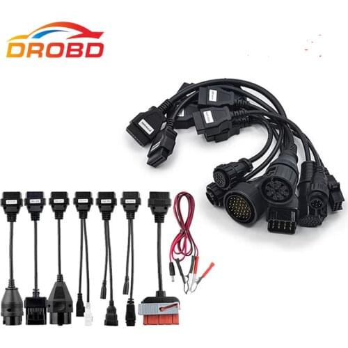 CDP TCS for car and for truck cables full set 8pcs obdII OBD2 cable leads for multidiag pro mvd scanner OBD2 car dignostic tool