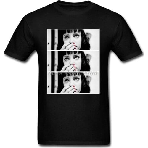 Pulp Fiction WALLACE Poster Picture Spoof T Shirts Life is Boring Sex Pin Up New Tshirts For Men Cotton Summer Streetwear